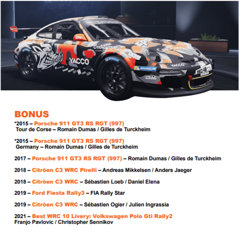 Les véhicules Bonus de WRC Générations