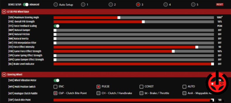Tuning Menu Fanatec CSL DD tuning for ACC (Assetto Corsa Competizione)